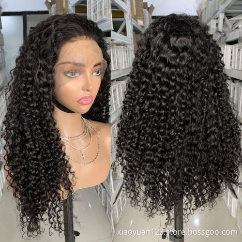 Mayqueen Bulk Wholesale10A Brazilian Hair Kinky Curly Wigs Natural Human Hair hd Transparent 360 Full Lace Front Wigs for Women